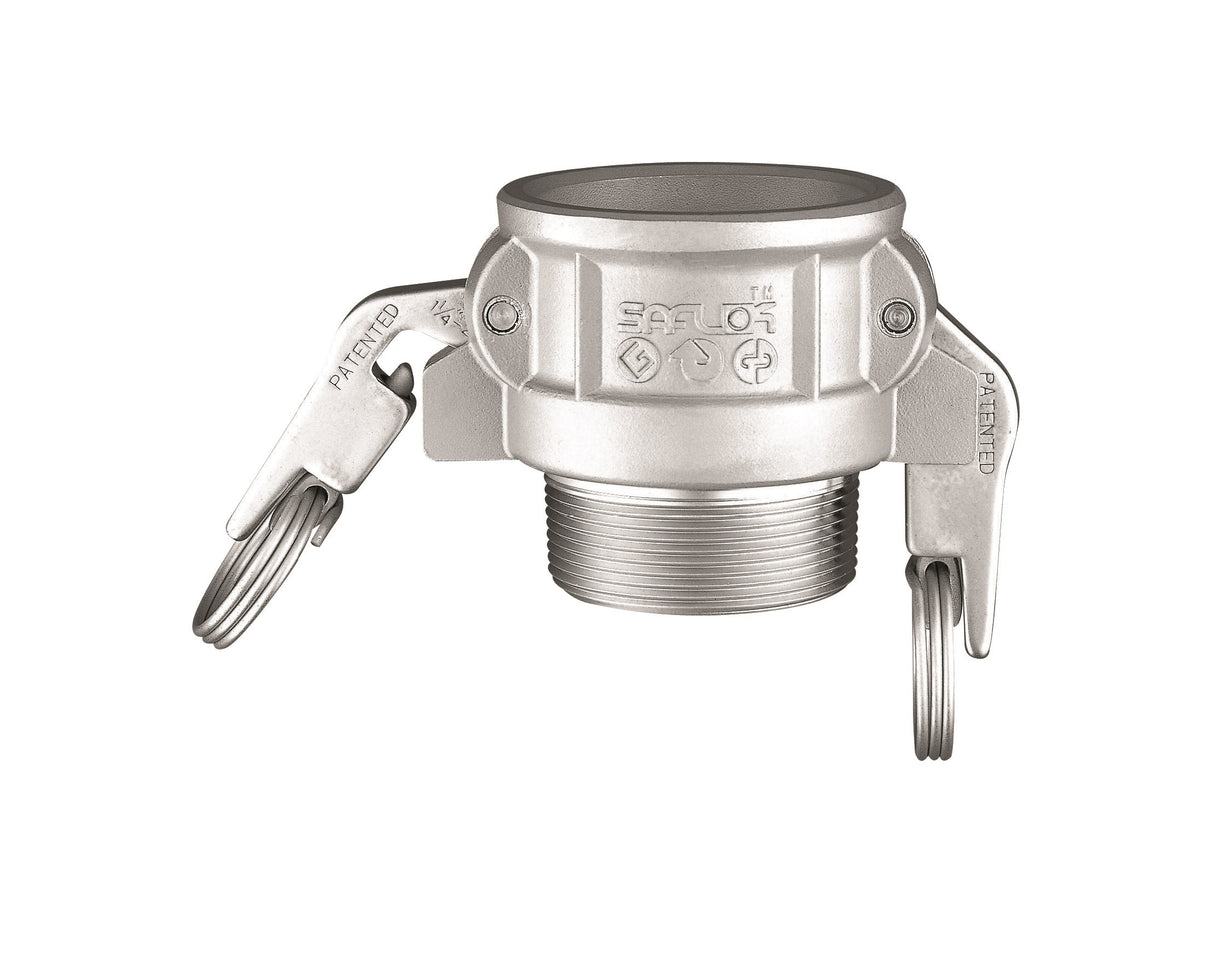 Waterson Saflok Cam & Groove Couplings Stainless Steel 316 Part B Saflok Coupler c/w BSPT Male