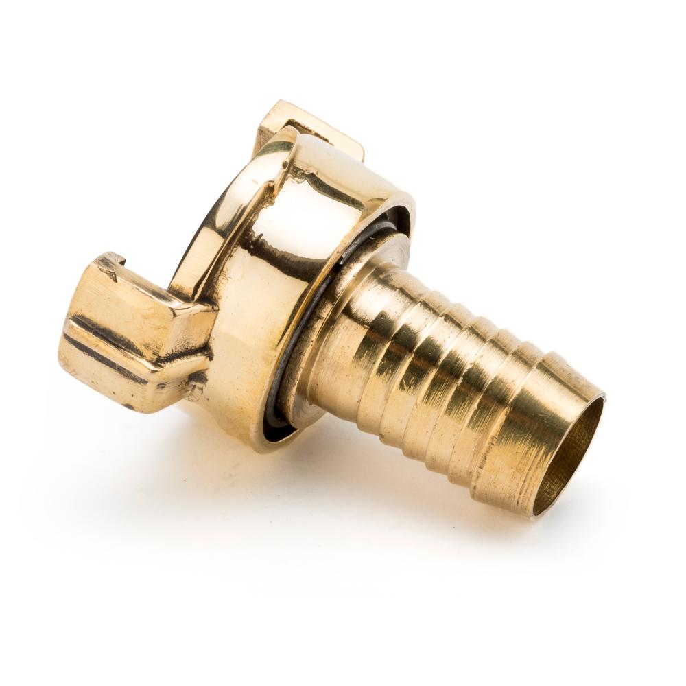 Brass 'Geka' Style QR Water Coupling c/w Hosetail